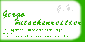 gergo hutschenreitter business card