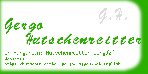 gergo hutschenreitter business card